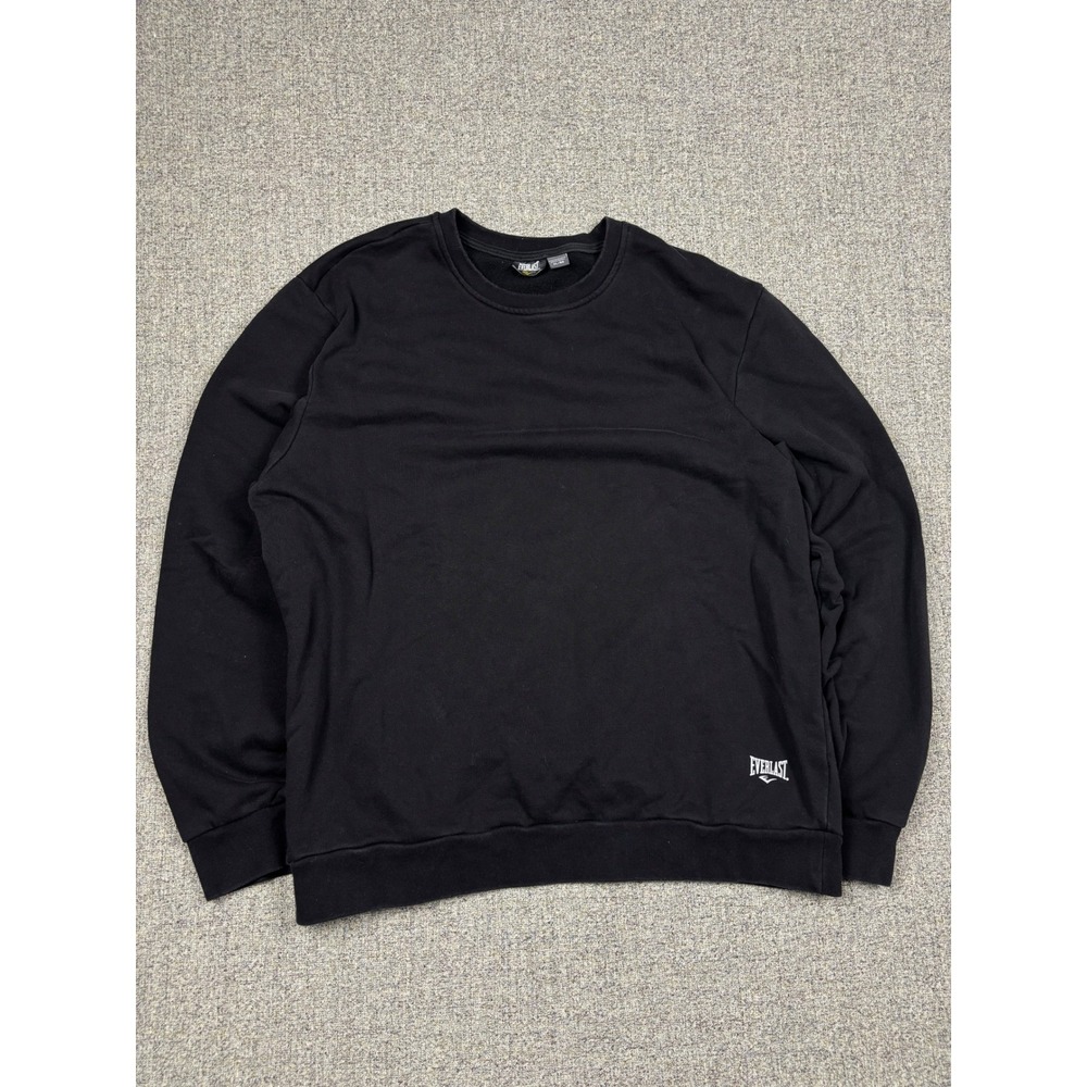 Everlast‎ Mens Crewneck Sweatshirt XL Black Fleece Pullover Embroidered Logo